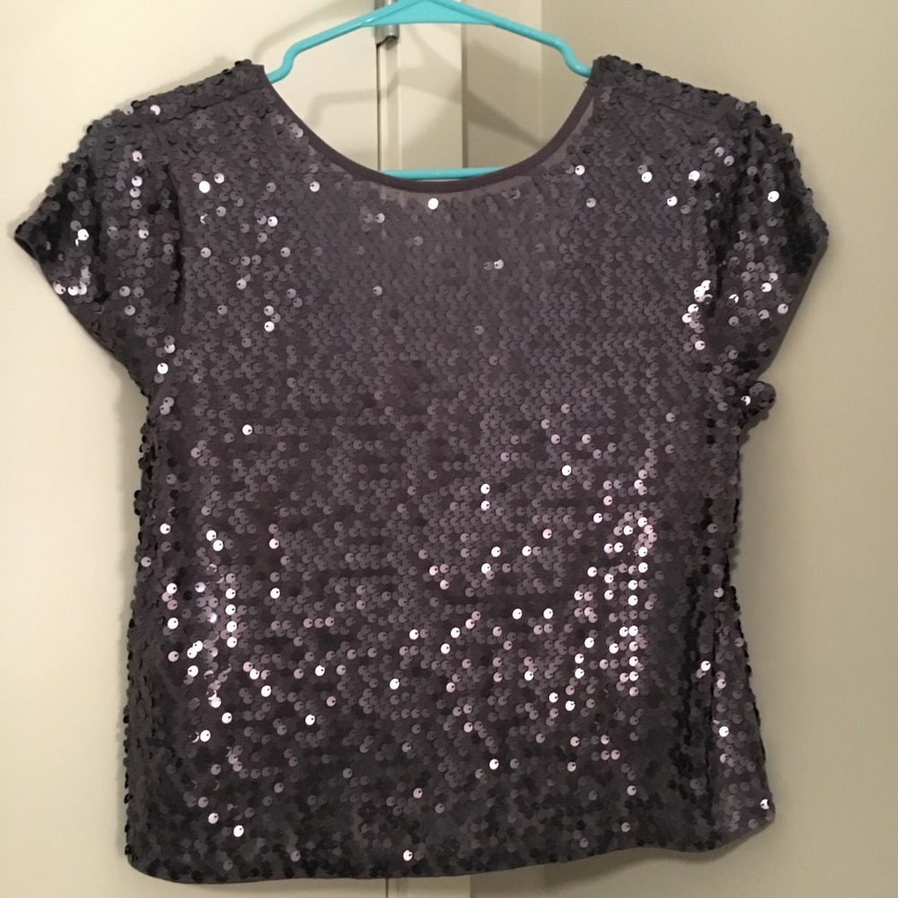 Express size XS grey sparkle t shirt